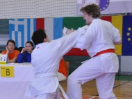 Evropském mistrovství MSKAI 2014 - Boje týmů – vlevo Dalibor Mrňávek 2. místo